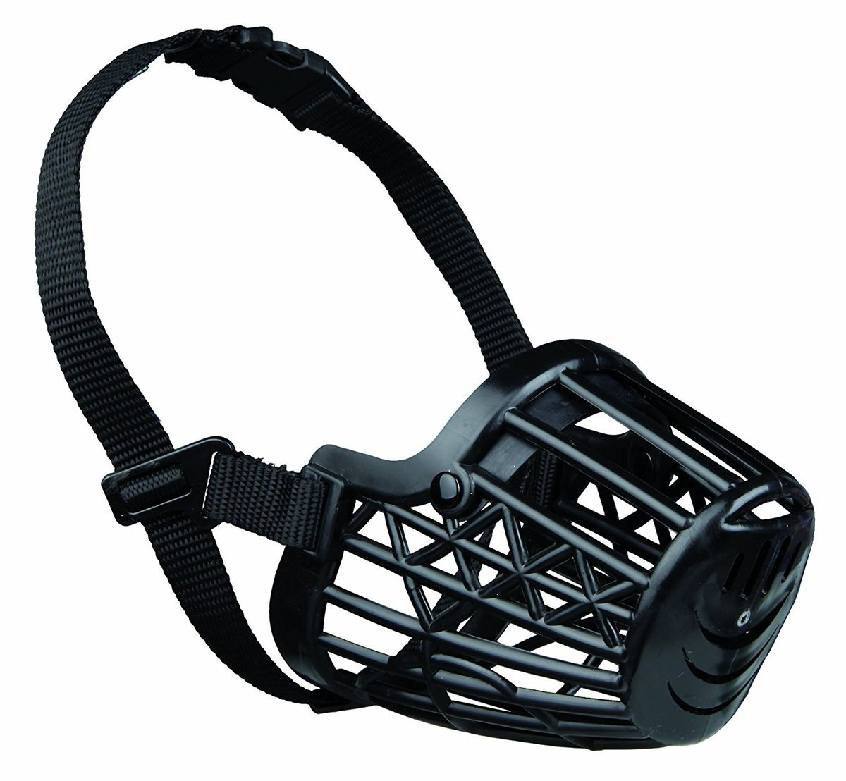 Black basket-style dog muzzle